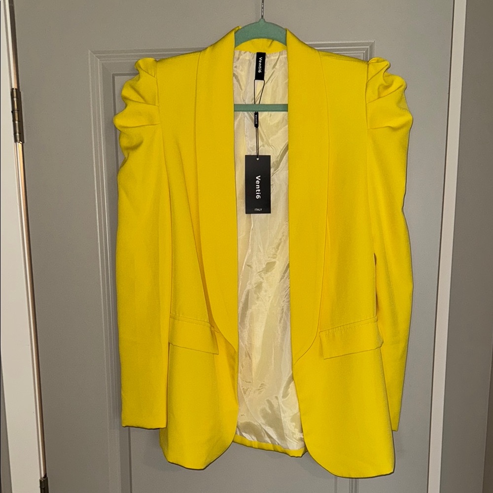 Vero Moda Yellow Blazer Sleek Suit Jacket